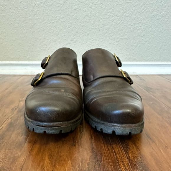 BILLY REID Captoe Double Monk Strap Shoes in Espresso Leather Vibram Sole - Picture 6 of 10